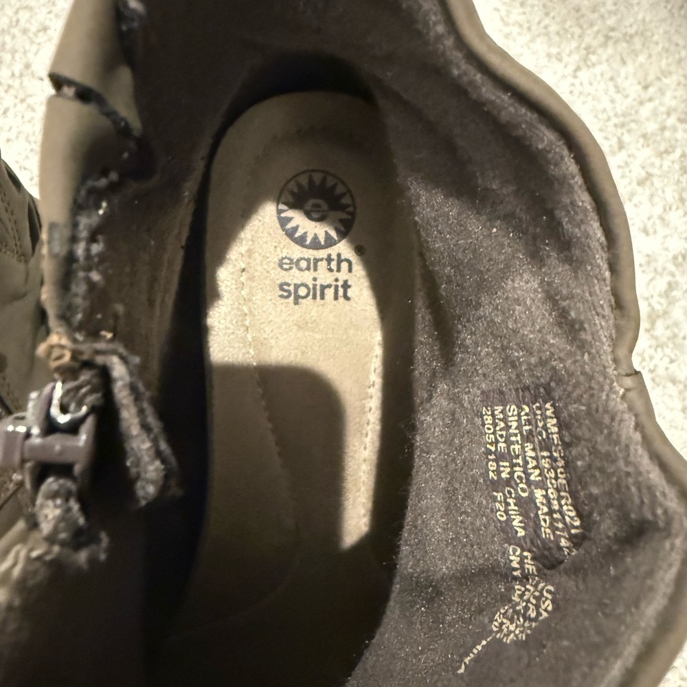 Earth Spirit Olive Taupe Ankle Boots with Buckle and Zipper - Picture 7 of 7